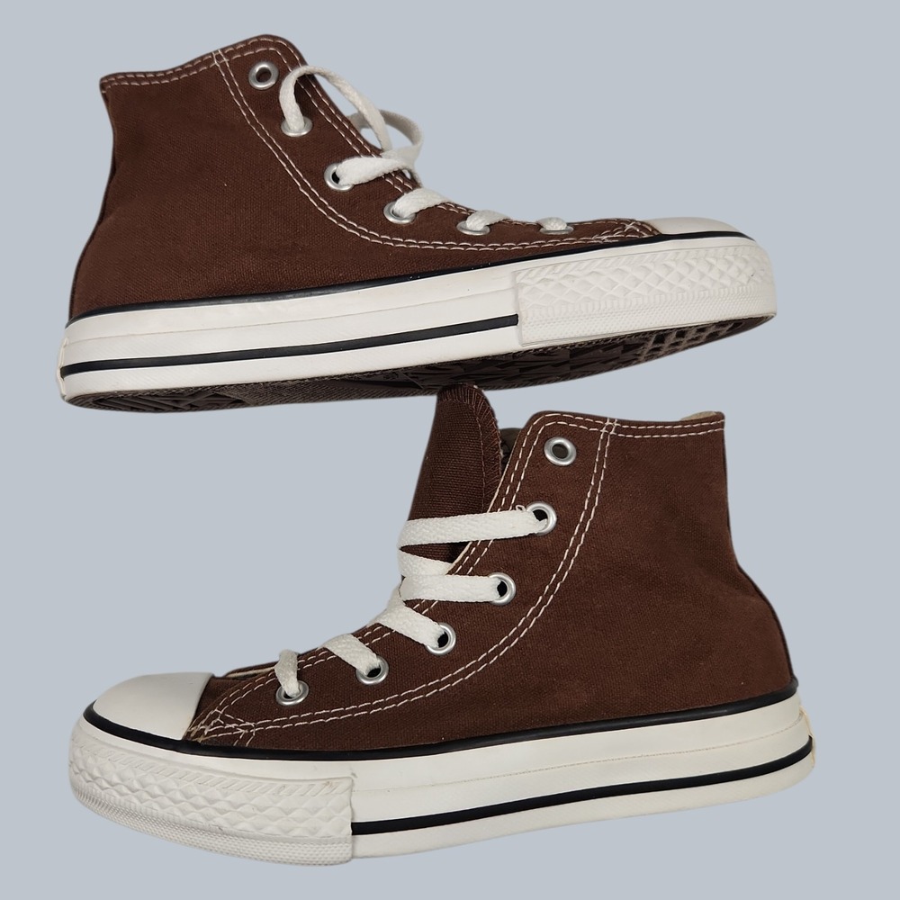 Converse Chuck Taylor All Star High Top Kids Size 1 Chocolate Brown - Picture 4 of 6